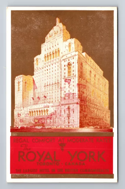 Toronto-Ontario, Royal York Hotel, Advertising, Antique Vintage Postcard