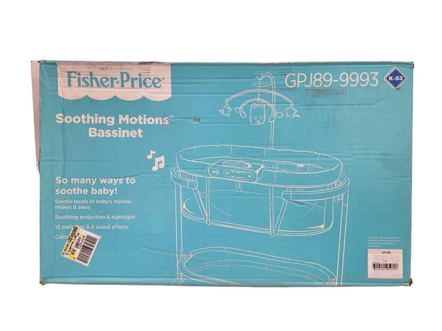Fisher-Price Soothing Motions Bassinet, Ocean Sounds 12 Melodies K-53 GPJ89-9993