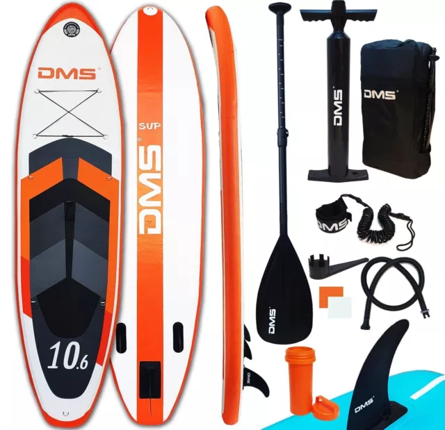 DMS SUP Board Set Stand Up Paddling aufblasbar Surfboard orange / weiß - SUP3200