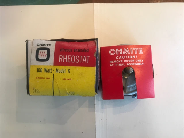 Ohmite Rheostat 100 Ohms, 100 Watt, Model K, Stock No. 0451