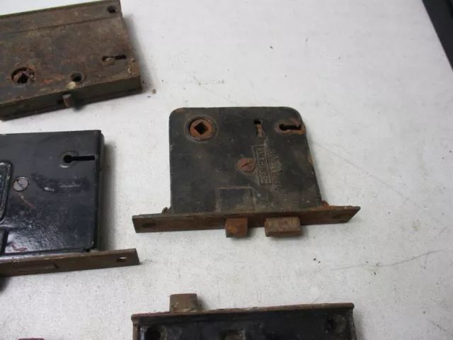 Lot of 14 metal/cast iron Antique mortise Door Locks, no keys 3
