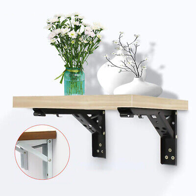 2PCS Triangle Folding Angle Bracket Heavy Support Adjustable Wall Table Shelf