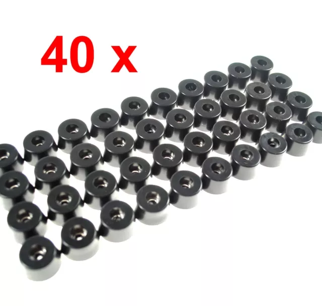 40x Gummifüße 26x13mm Gummifuß Edelstahleinlage Boxenfüße Gerätefüße Türstopper