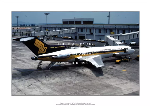 Singapore Airlines Boeing 727 A2 Art Print – Changi 1983 – 59 x 42 cm Poster