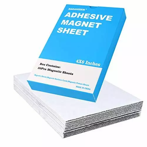 30Pcs 20Mil 4X6" Flexible Magnetic Adhesive Backing Sheets - Magnets Sticker-...