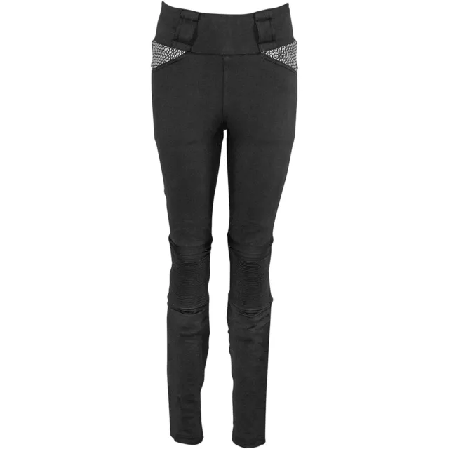 Donna Moto Leggings Rusty Stitches Claudia V2 Tubo Radiatore Bianco e Nero