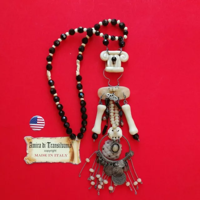 african tribal long pendant necklace vintage ethnic regional africa jewelry gift
