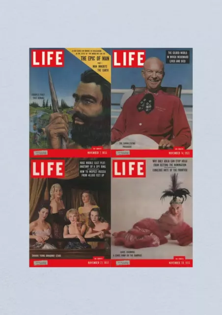 Life Magazine Lot of 4 Full Month November 1955 7, 14, 21, 28 Civil Rights Era