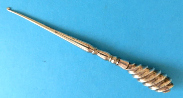 Antique Pretty  Sterling Silver Handle  Dated  1897 Crochet Hook.