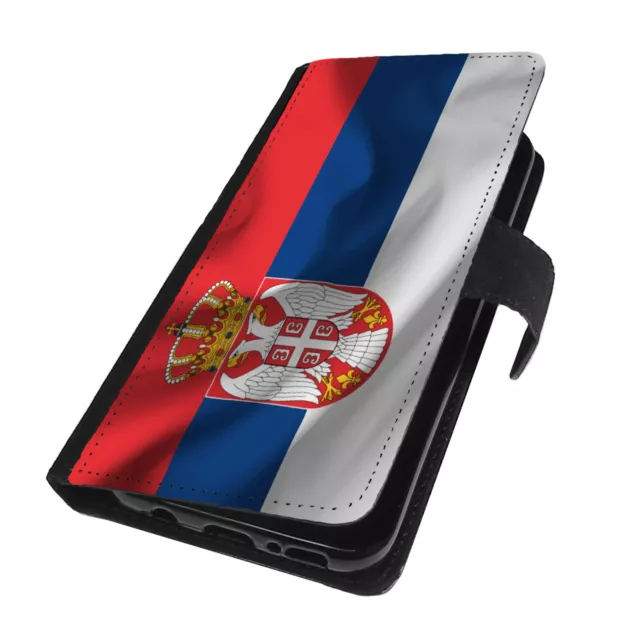 Schutz Hülle Serbien Flip Tasche Flagge Flag Fahne Etui Cover Silikon #187
