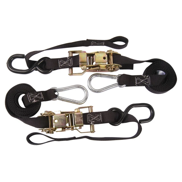 Rider Cargo Ratchet Soft Loop Tie Downs W/Carabiner  Black RC-1932