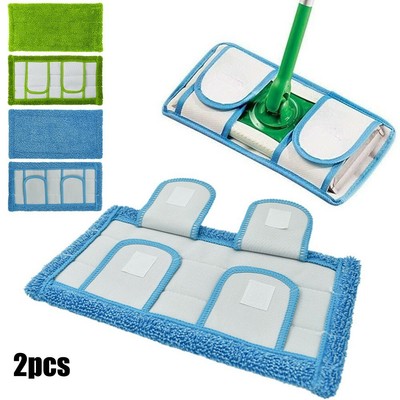 2pcs PASTIGLIE Riutilizzabili microfibra Mocio Mop PASTIGLIE di ricambio 