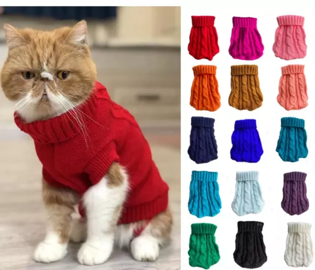 Pet Dog Warm Jumper Knit Sweater Clothes Puppy Cat Knitwear Costume Coat Apparel