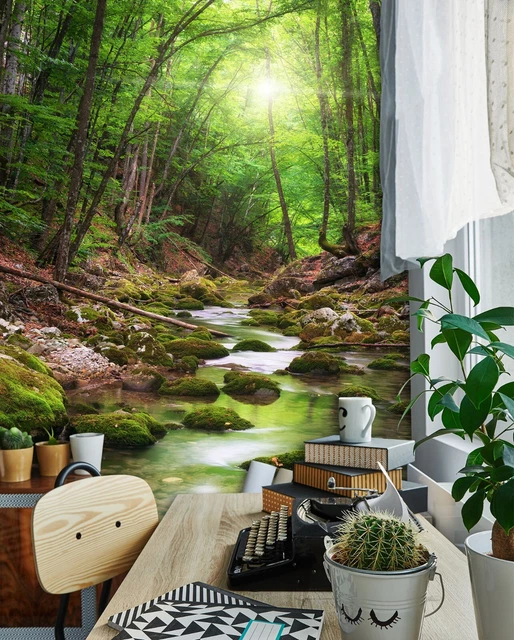 3D GREEN FOREST G1297 Wallpaper Wall Murals Removable Self-adhesive ...