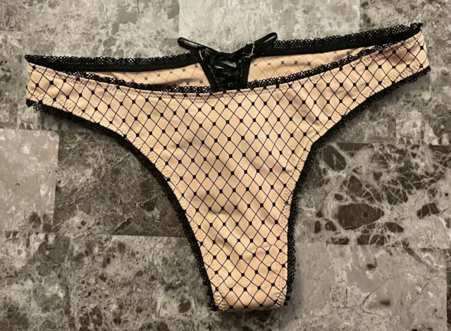 Nwt Victoria's Secret Sexy Little Things S Lace Up Vintage Rare Thong Panties