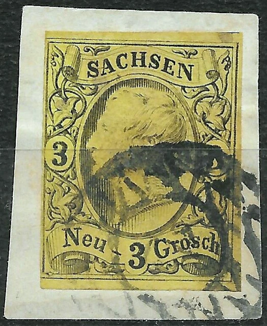 SACHSEN 1855; MiNr. 11 ; 3 Ngr.; Druckbesonderheit; BPP geprüft; N2