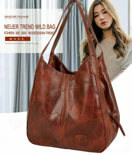 Women's Large Shoulder Bag Leather Bag Fashion Shopper Messenger Backpack