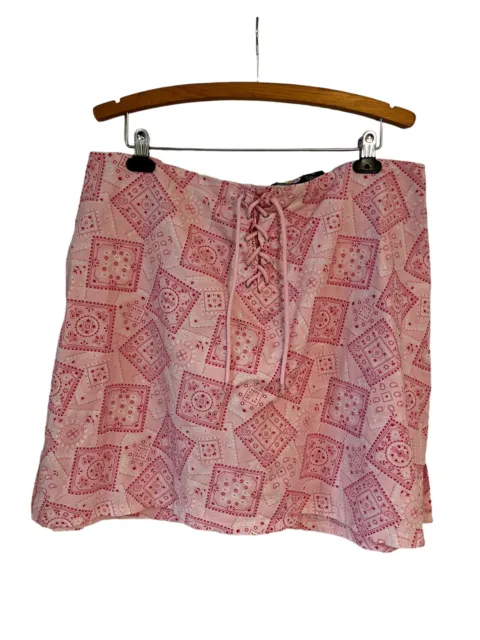 Zoey Beth Plus Woman's Pink & White Print Skort Shorts Skirt Size 1X