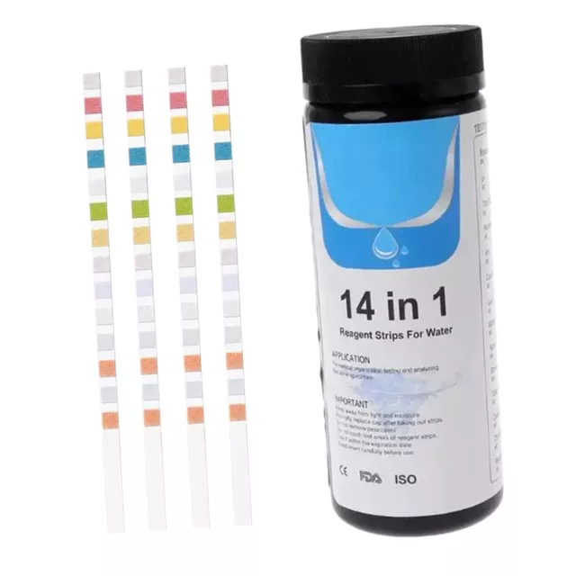 50 pcs 14-in-1 Home Drinking Water Hardness Test Strips Kit Water Quality Tool