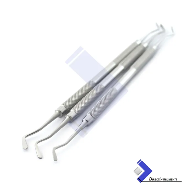 Set Of 3 Dental Flat Plastic Filling Instruments 2mm, 2.5mm,3mm Restorative Tool