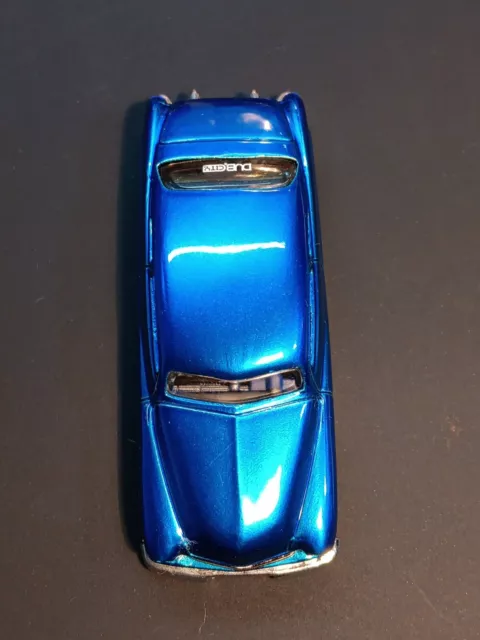 Jada Toys 1951 Mercury Coupe Car 1/64 Chrome Blue W/ Gray Flames On The Side 2