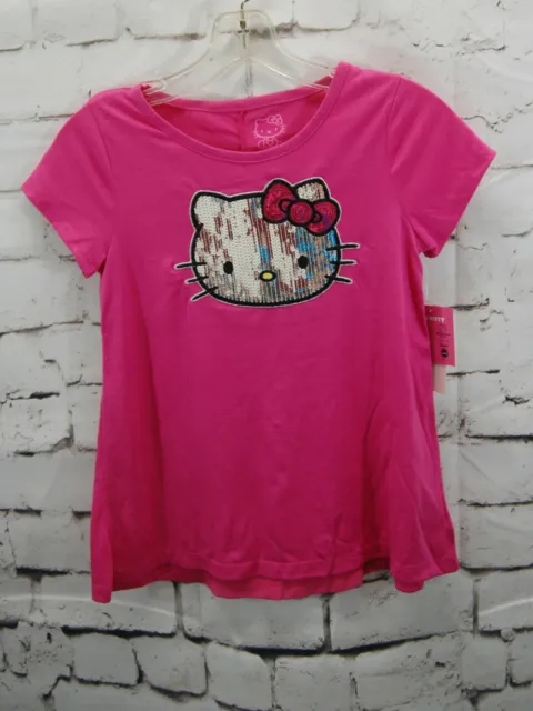 Hello Kitty Girls Pink top Sequined Hello Kitty Applique