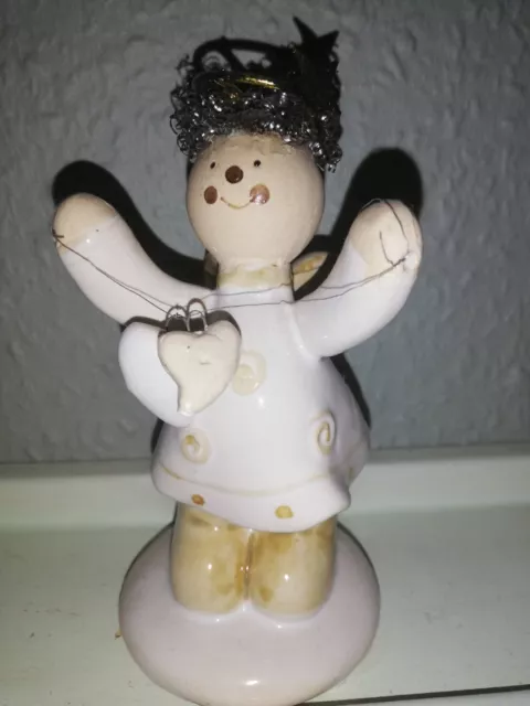 HANDARBEIT Figur Schutzengel Engel mit Herz Schnäppchen Geschenk