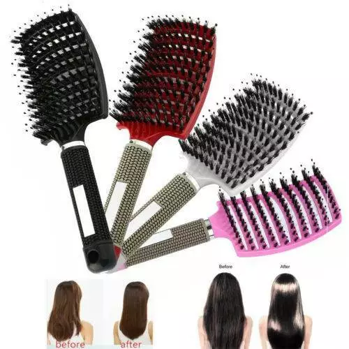 Nylon Langhaarbürste Massage Haarbürste Kammbürste for Damen Entwirren Haar Comb