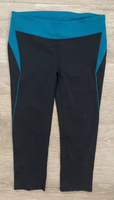 Gap Fit Womens Leggings Active Pants Gfast Crop Yoga Pants M Medium Black Blue