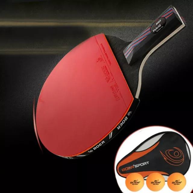 Boer Profesional Mesa Tenis Raqueta Ping Pong Paleta Bate Set Shakehand/Penhold