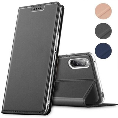 Noir Coque Pochette Portefeuille pour Housse Xperia XZ2 avec Magnétique Fonction Wallet Verco Etui pour Sony Xperia XZ2 