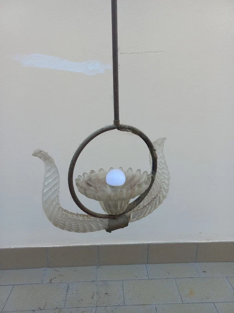 Lampadario a sospensione anni 40 Barovier Toso