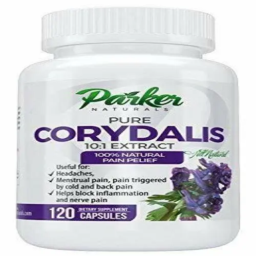 Pure Corydalis Natural Pain Relief Parker Naturals 10:1 Extract 1,000 Mg 120
