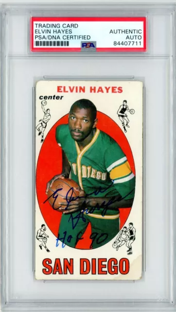 Elvin Hayes 1969-70 Topps Tall Boy Rookie Autograph #75 PSA/DNA HOF Inscription