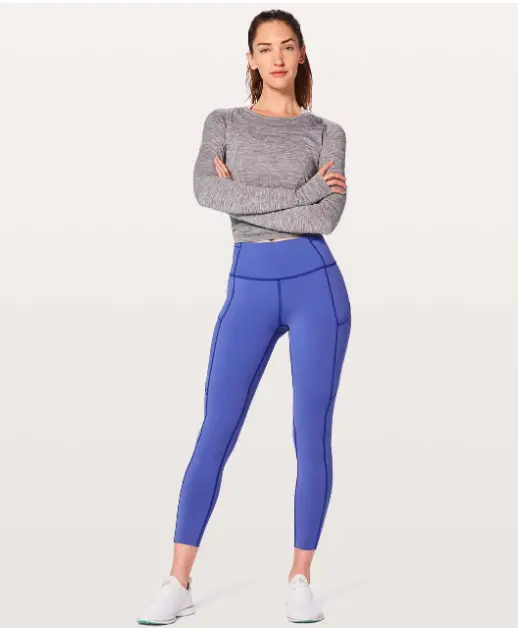Lululemon Fast Free 7/8 Tight II Nulux 25 Carbon Blue Size 8 Reflective HR