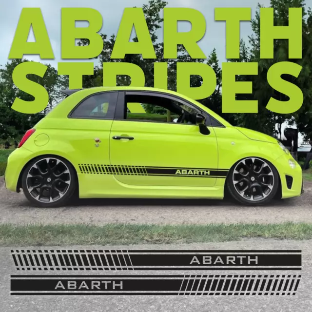 Side Stripes For Fiat 500 Abarth Racing Side Skirt Stripes Vinyl Decals Stickers