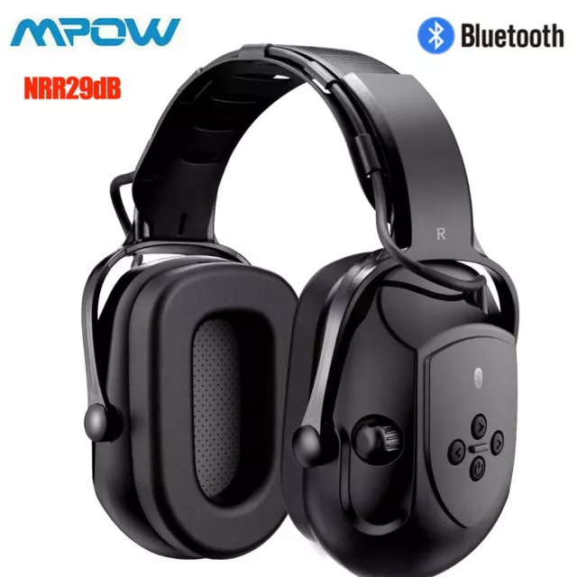 Mpow Bluetooth Ear Muffs Noise Reduction Headphone NRR29dB Shooting Earphone Mic