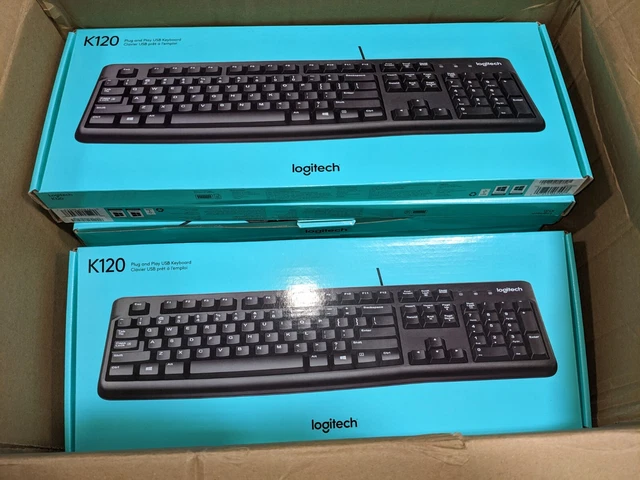 Lot Of 3 Logitech K120 USB Keyboard And Mouse Combination New In Box