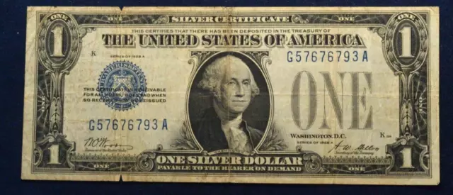 1928 A $1 Funnyback Silver Certificate Blue Seal Note
