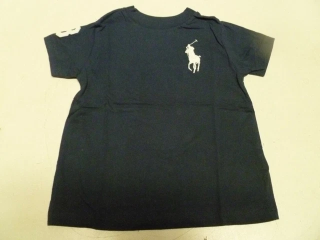 Genuine Ralph Lauren Polo Boys T shirt top Crew S/S Age 2 - 14 Big Pony Blue New