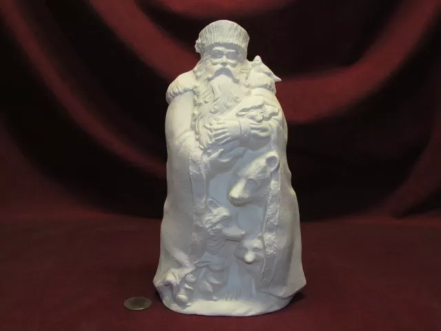 Ceramic Bisque U-Paint Woodland Santa with Animals Unpainted Ready to Paint