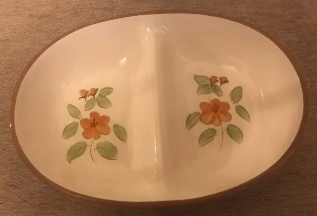 Stangl Pottery Bittersweet Oval Divided Vegetable Dish Perfect Condition
