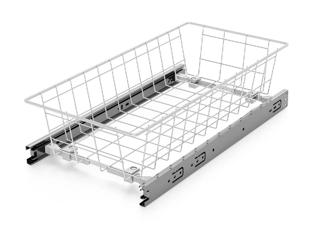Cesta extraíble guía de bolas 17 cm altura de cesta BLANCO armario de cocina extracto