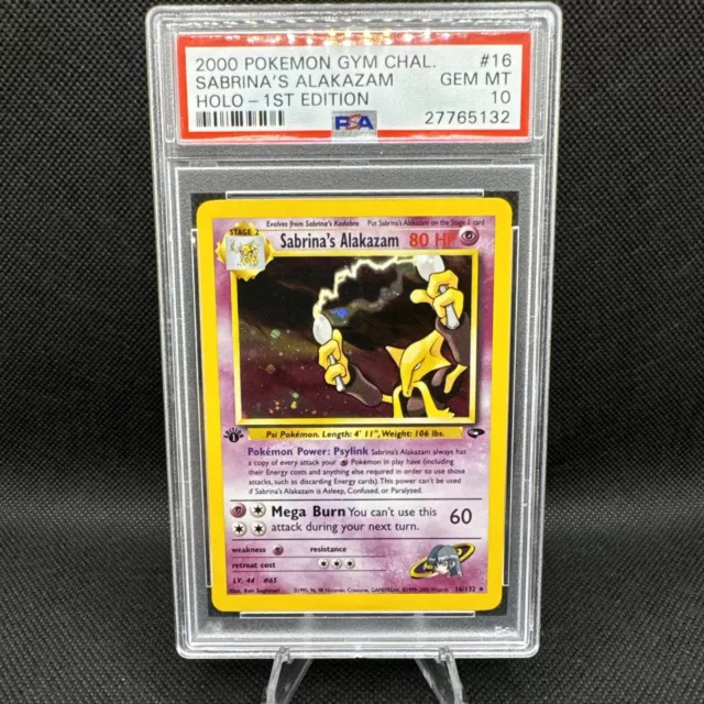 Sabrina's Alakazam 16/132 2000 Holo primera edición Gym Challenge Pokémon PSA 10 GEMA