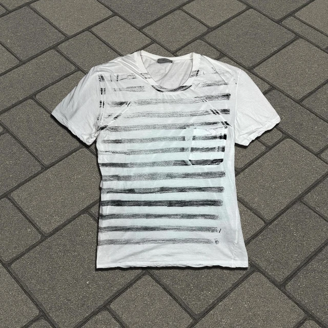 SS05 DIOR HOMME White Runway Stripe Tee $501.82 - PicClick CA
