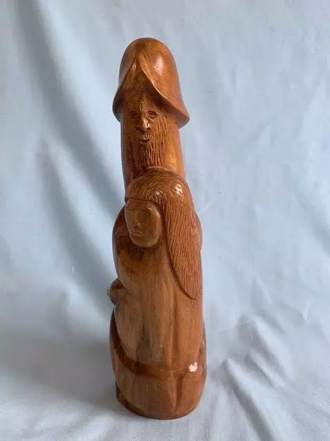 INTAGLIO FERTILITÀ PAPAU NUOVA GUINEA VINTAGE - legno di teak lucido - coppia accoppiamento