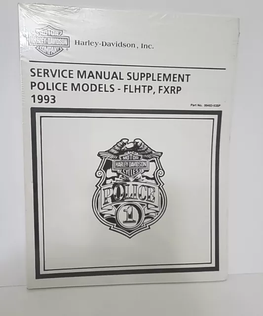 1993 Harley Davidson FLHTP FXRP Models Police Service Manual Suppl 99483-93SP