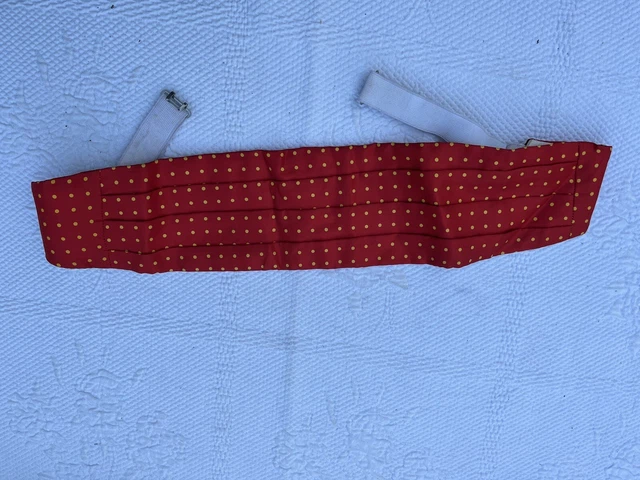 Hackett London fascia di seta a pois rossa e bianca