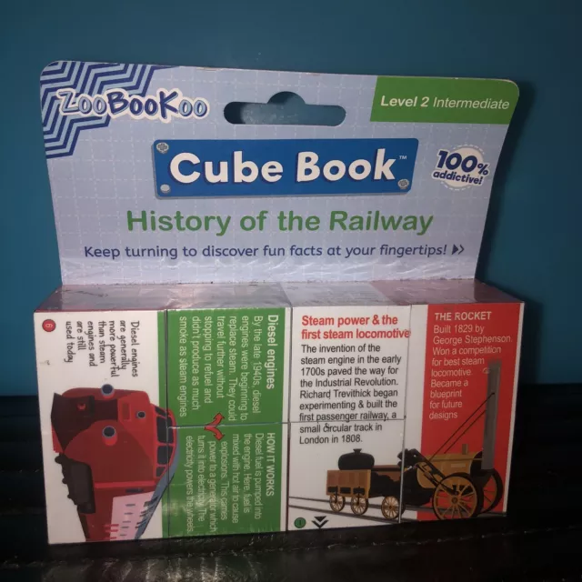 ZooBooKoo Educational History of The Railway Cubebook - Fold-Out Cube New Sealed