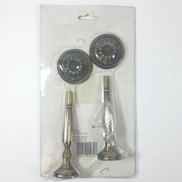 Curtain Tiebacks Stems Drapery Holdbacks Hook Antique Brass 2 Pack Vintage ?
